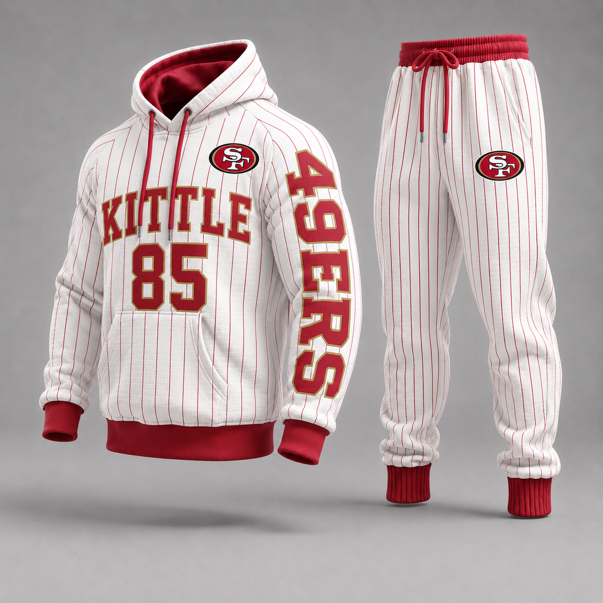 Casual Football Print Long Sleeve Drawstring Tracksuit