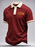 Men's Football Printed Short-Sleeve Polo Shirt