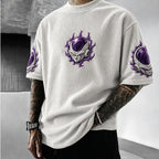 Unisex Anime-Style Retro Corduroy Oversized T-Shirt
