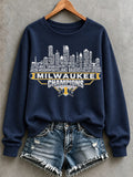 Women's Baseball Print Sweatshirt