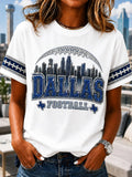 Women's Casual Football Print T-Shirt