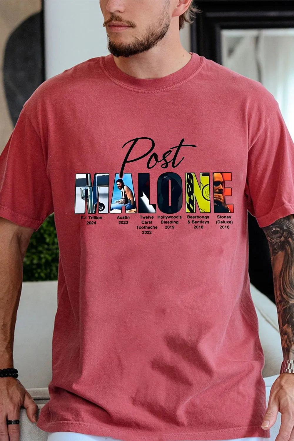 Retro post malone shirt vintage 90s style shirt-Men