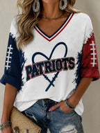 Women's Casual Football Printed T-Shirt