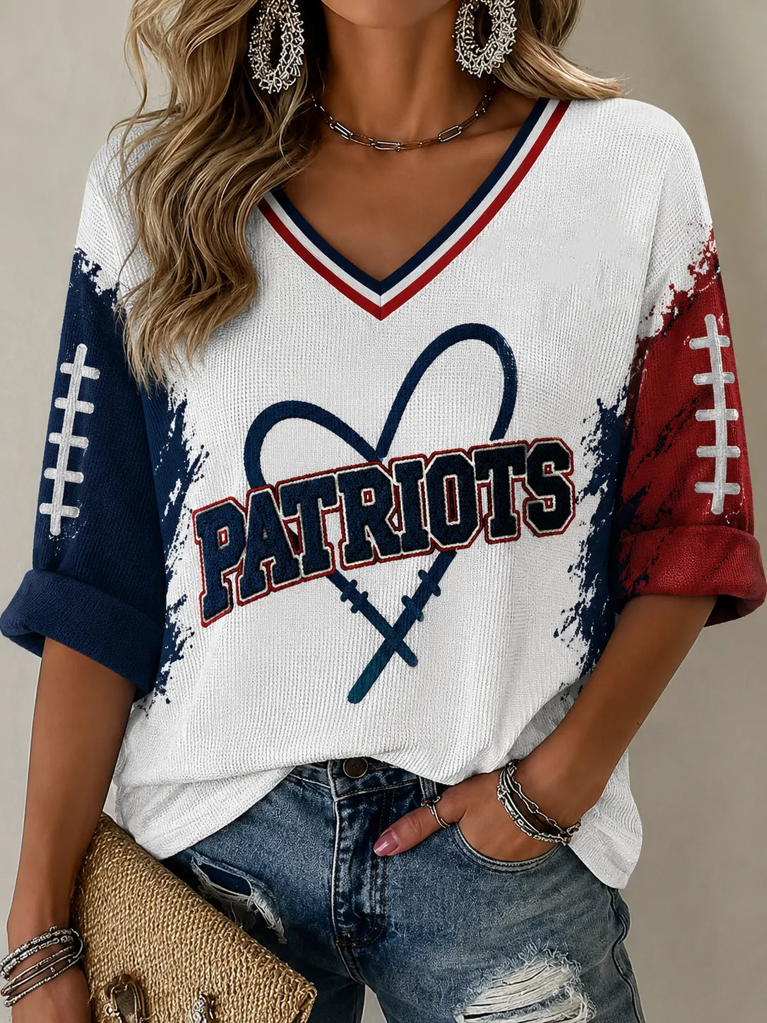 Women's Casual Football Printed T-Shirt