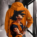 Unisex Oversized Casual Anime-print Corduroy Hoodie