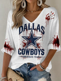Women's Casual Football Printed T-Shirt