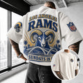 Unisex Rugby Print Loose-Fit Vertical-Stripe Short-Sleeve T-Shirt