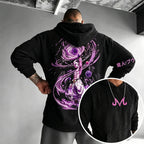 Unisex Oversized Casual Anime-print Corduroy Hoodie