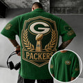 Unisex Loose-Fit Vertical-Stripe Short-Sleeve T-Shirt With Rugby Print