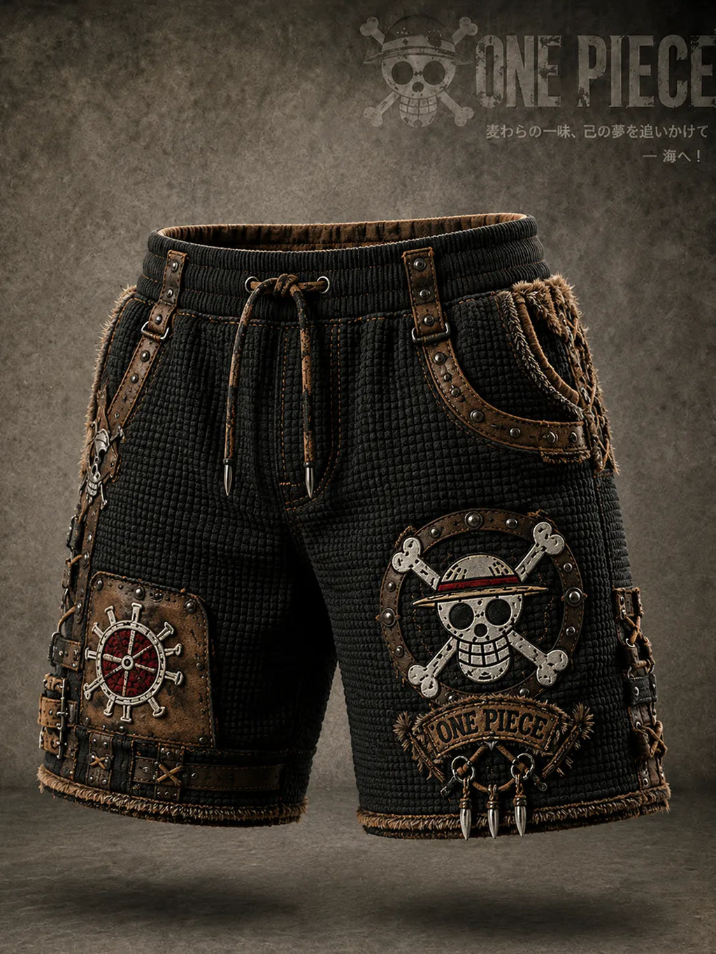 Men's Waffle Shorts Designed Specifically For Anime Fans.