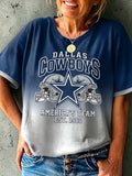 Women's Casual Football Print T-Shirt