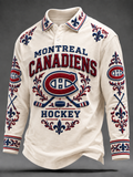 Men's Retro Ice Hockey Polo Shirt