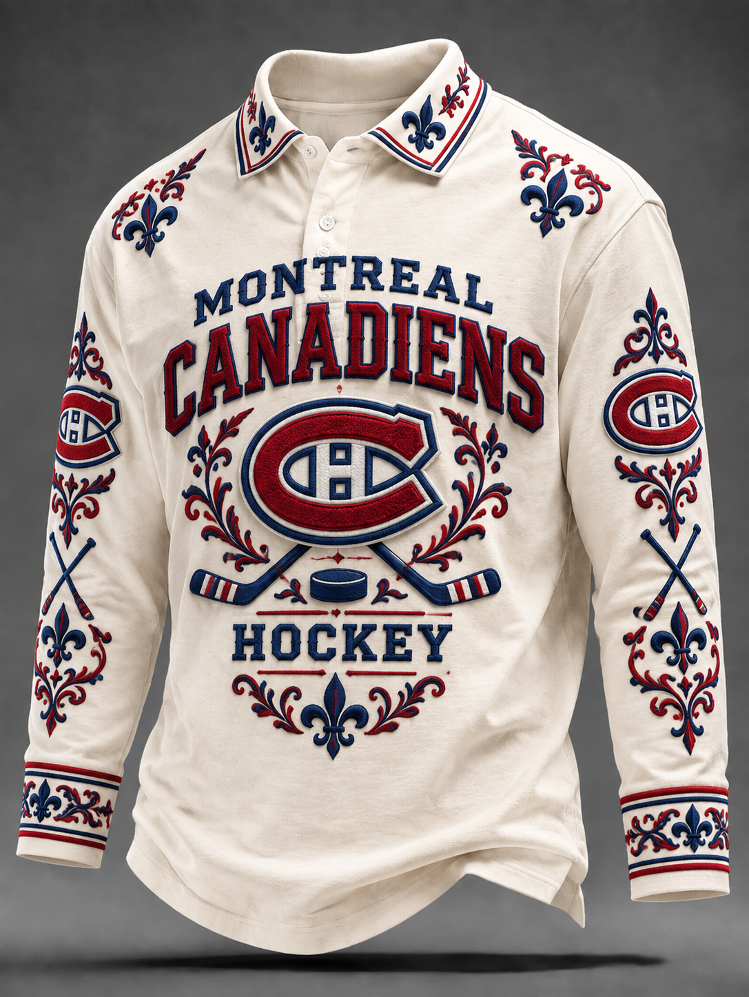 Men's Retro Ice Hockey Polo Shirt