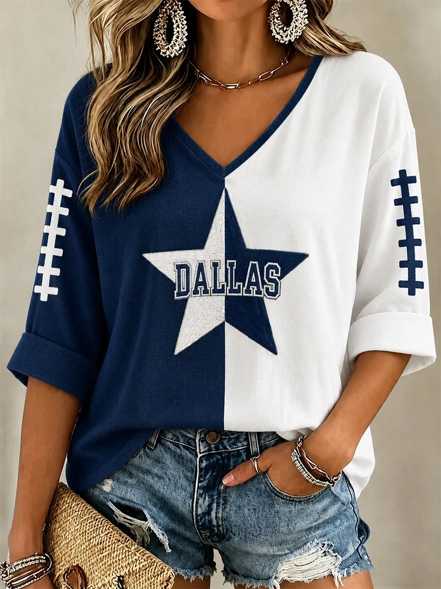 Women's Casual Football Printed T-Shirt