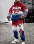 Ice Hockey Cotton-Blend Waffle Knit Hoodie And Jogger Set