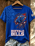 Women's Casual Football Print T-Shirt