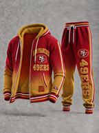 Unisex Casual Football Print Hoodies Set