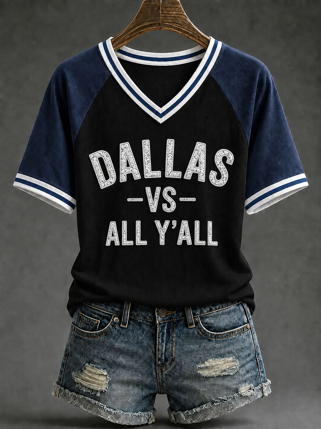 Women's Casual Football Print T-Shirt