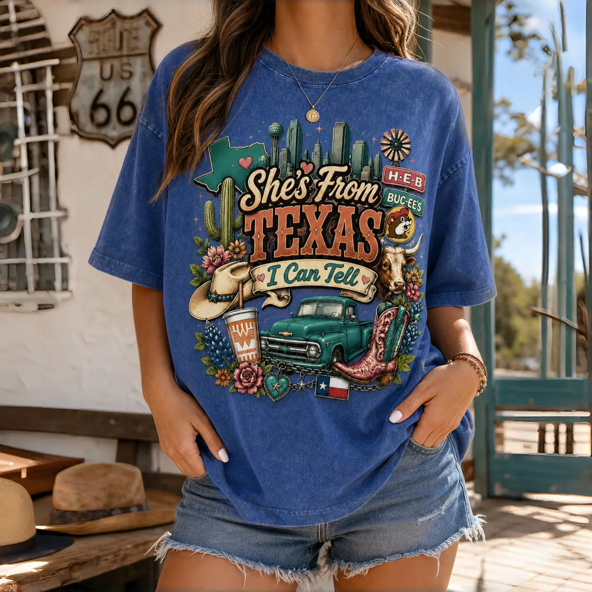 She’s From Texas” Vintage Wash Graphic Tee