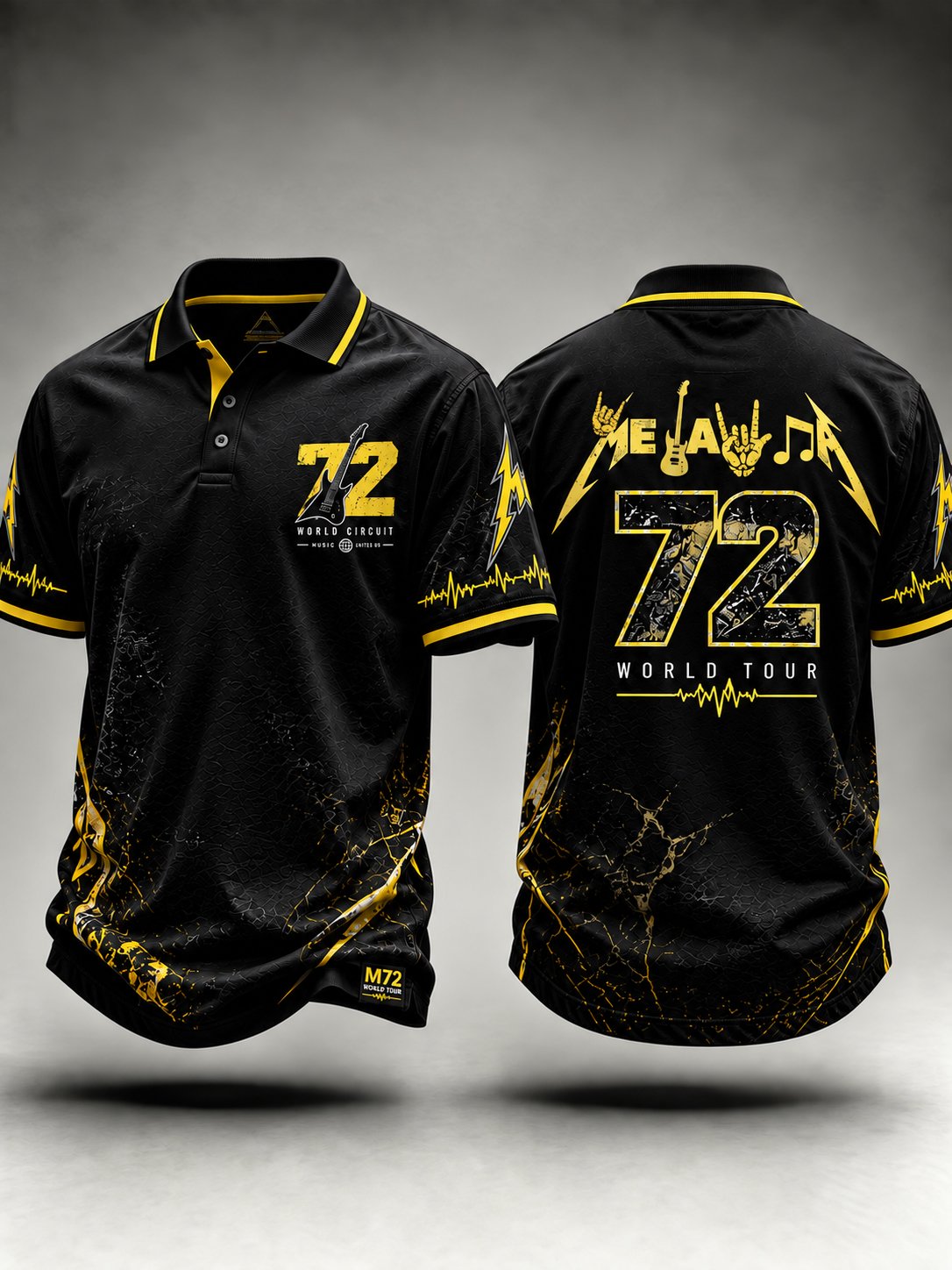 Men's Musician Casual Art Printed Short Sleeved Polo Shirt