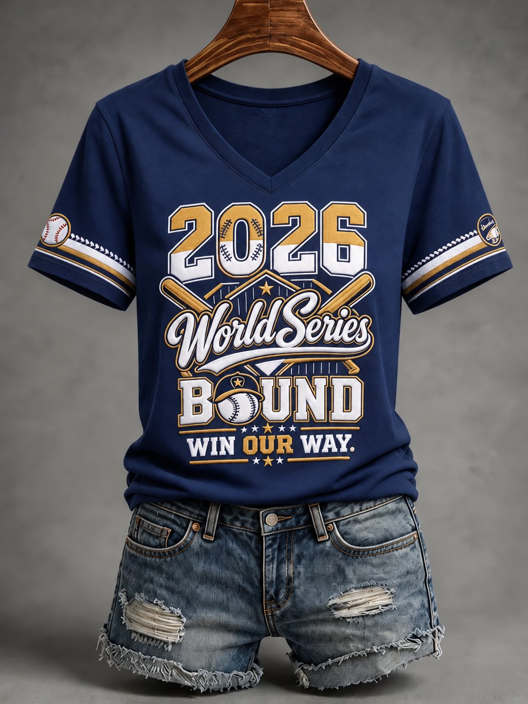 Women's Baseball Print T-Shirt