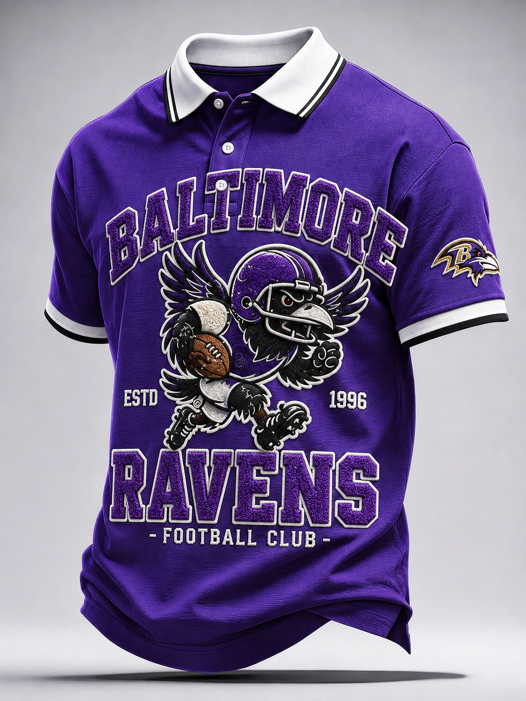 Men's Casual Classic Football Club Graphic Polo Top