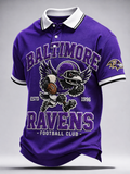 Men's Casual Classic Football Club Graphic Polo Top