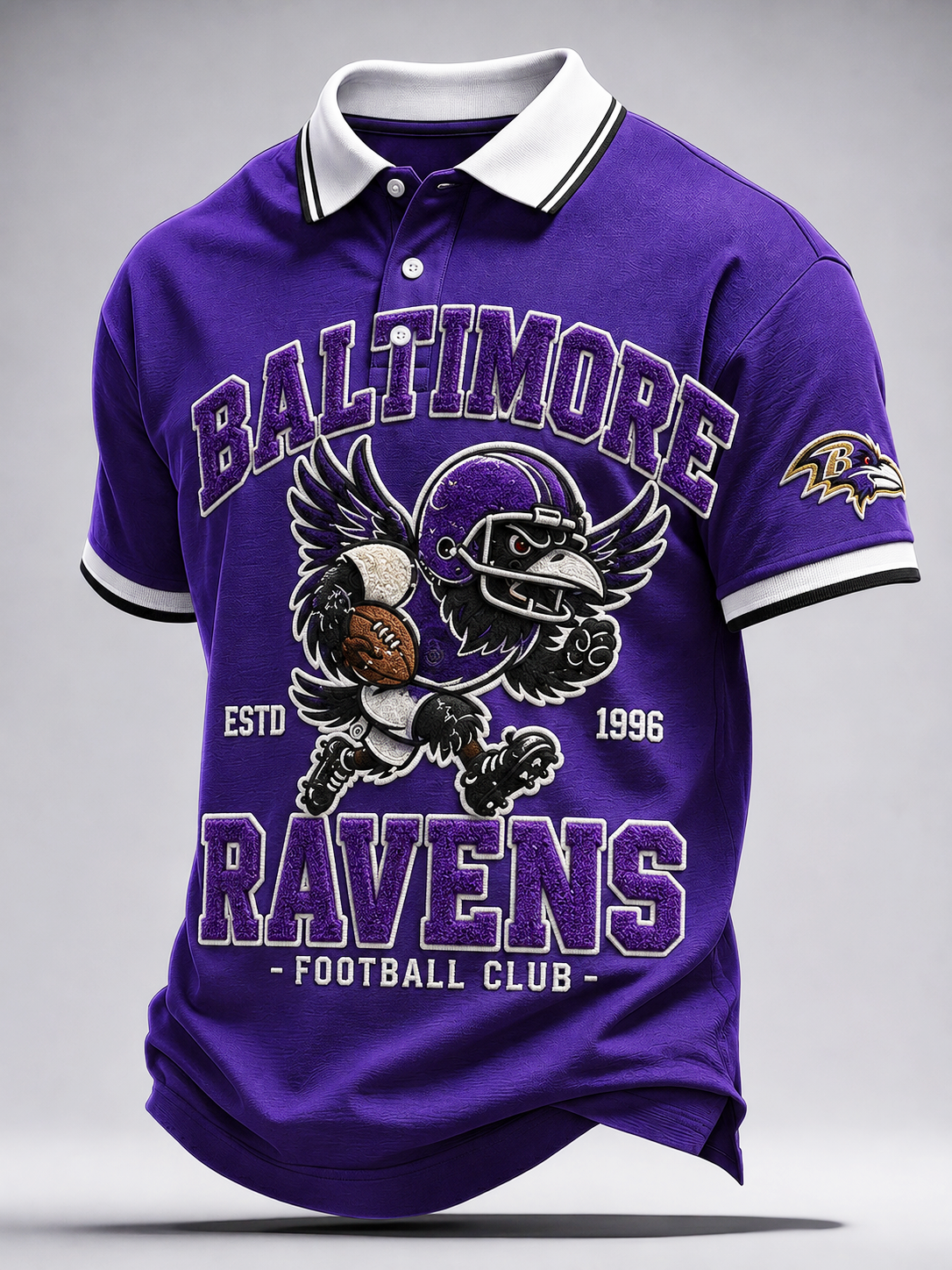 Men's Casual Classic Football Club Graphic Polo Top