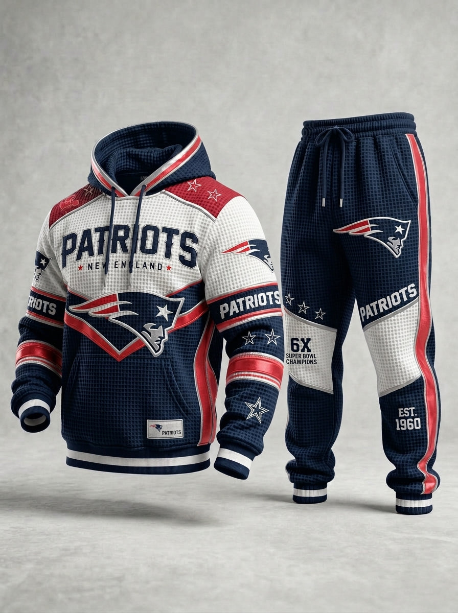Unisex Casual Football Print Hoodies Set