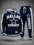 Unisex Casual Football Print Hoodies Set