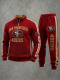 Unisex Casual Football Print Sweatershirt Set