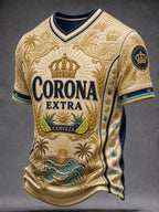 Men's Casual Beer Print Top