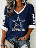 Women's Casual Football Printed T-Shirt