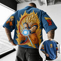 Unisex Anime-Style Retro Corduroy Oversized T-Shirt