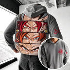 Unisex Oversized Casual Anime-print Corduroy Hoodie