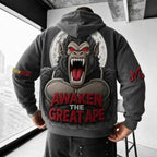 Unisex Oversized Casual Anime-print Corduroy Hoodie