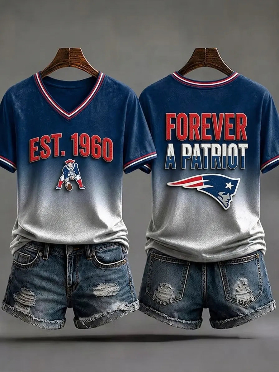 Women's Casual Football Print T-Shirt