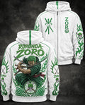 Men's Anime Swordsman Graphic Full Zip-Up Hoodie
