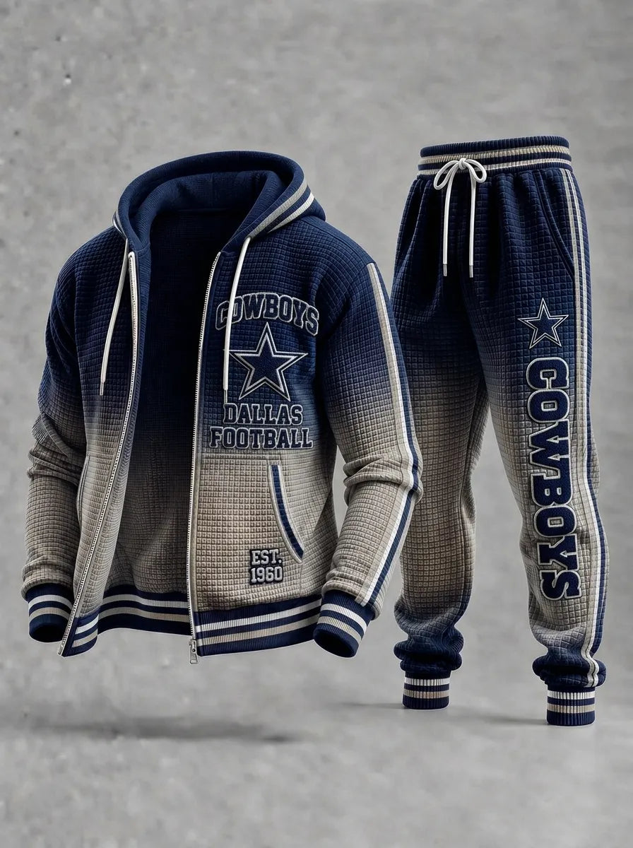 Unisex Casual Football Print Hoodies Set