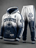 Unisex Casual Football Print Hoodies Set