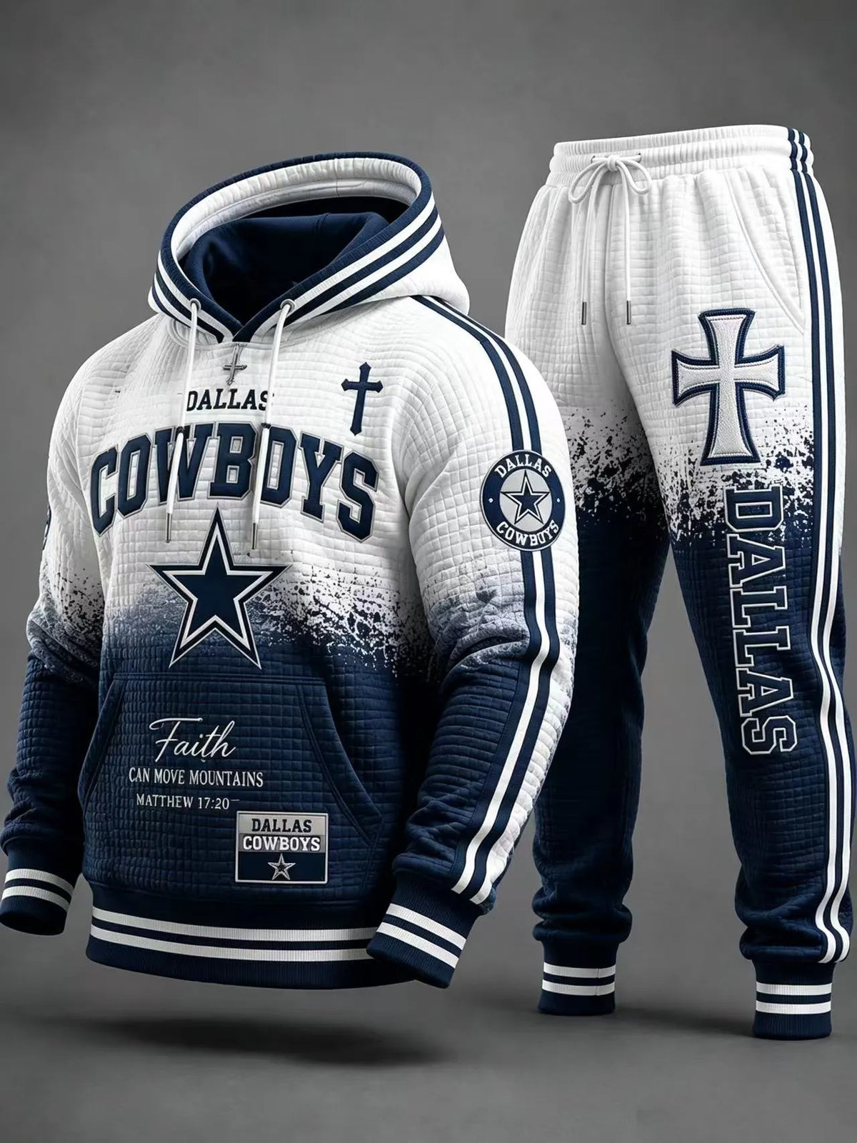 Unisex Casual Football Print Hoodies Set