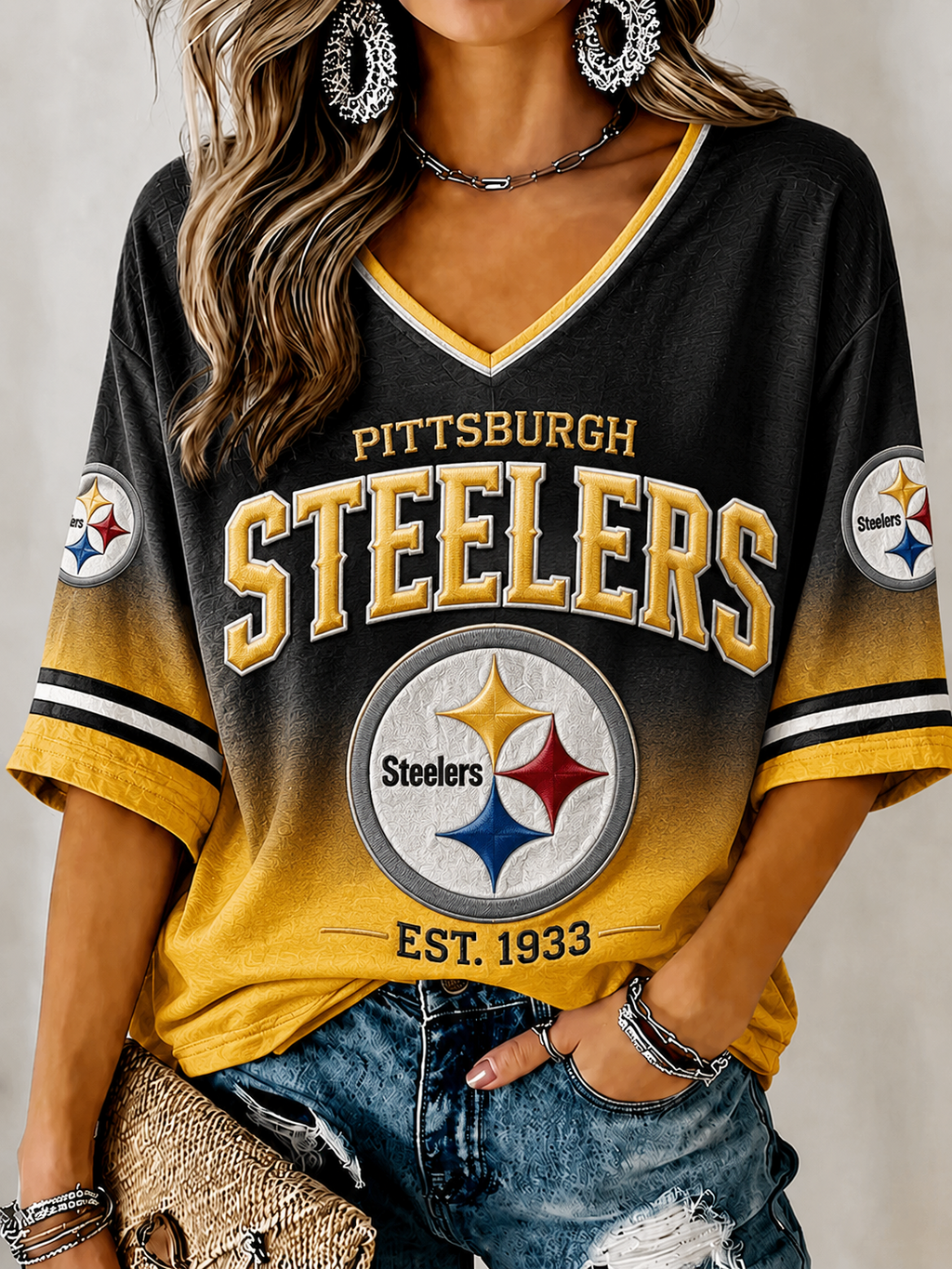 Women's Casual Football Printed T-Shirt