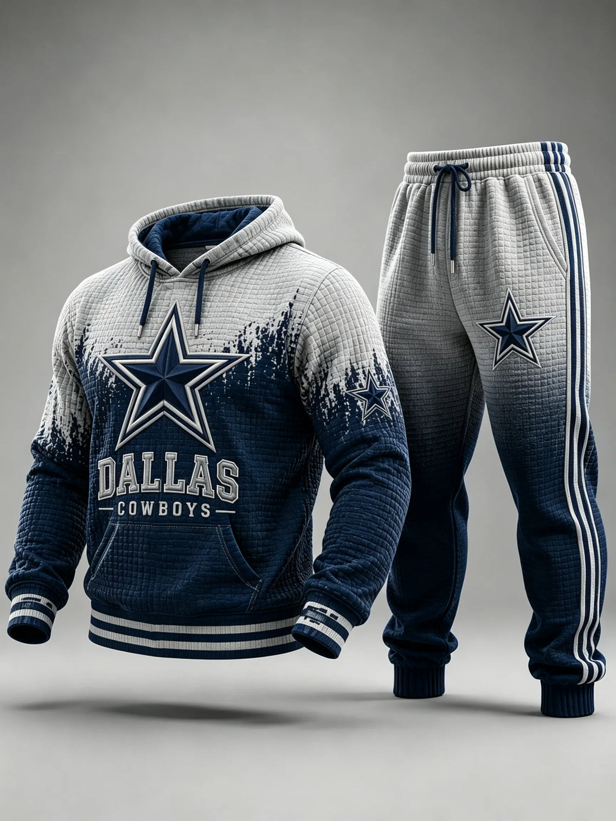 Football Premium Cotton-Blend Waffle Knit Hoodie And Jogger Set