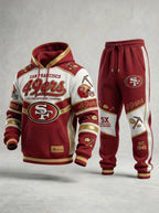 Unisex Casual Football Print Hoodies Set