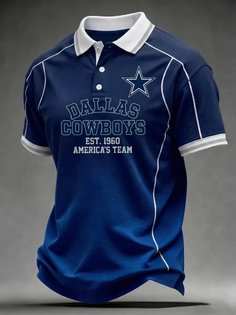 Men's Football Print Polo Shirt