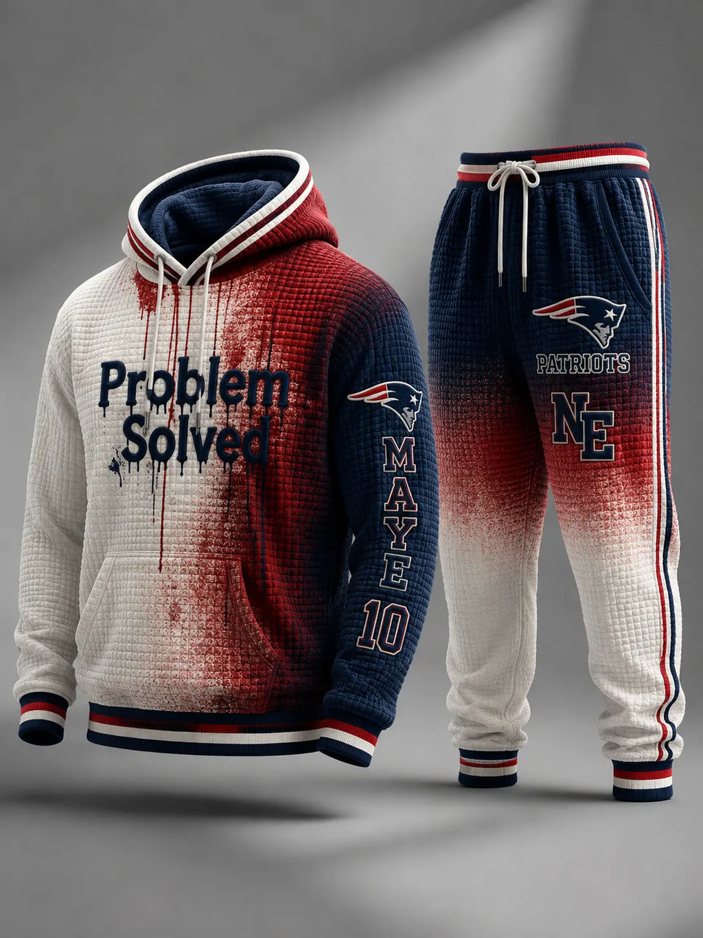Unisex Football Premium Cotton-Blend Waffle Knit Hoodie And Jogger Set