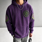 Unisex Oversized Casual Anime-print Corduroy Hoodie