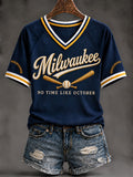 Women's Baseball Print T-Shirt