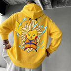 Unisex Oversized Casual Anime-print Corduroy Hoodie