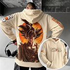 Unisex Oversized Casual Anime-print Corduroy Hoodie